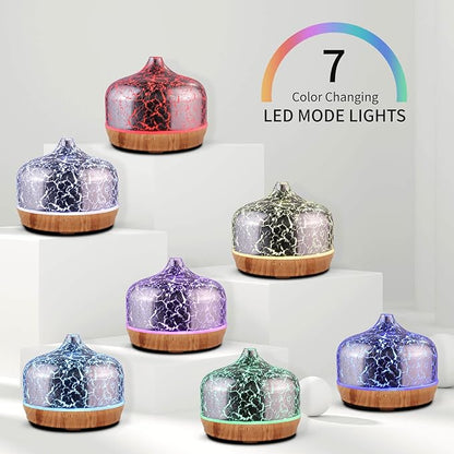 Porseme 500ml Essential Oil Diffuser Silver Plated Glass Aromatherapy
