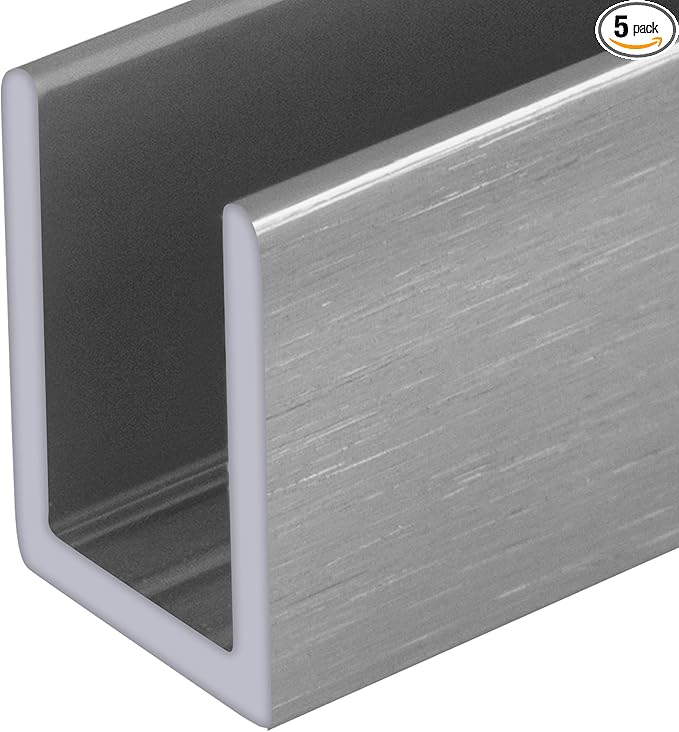 Brixwell SDCD38AB-CCP23-XCP5 Brushed Anodized 3/8" Fixed Panel Shower Door Deep