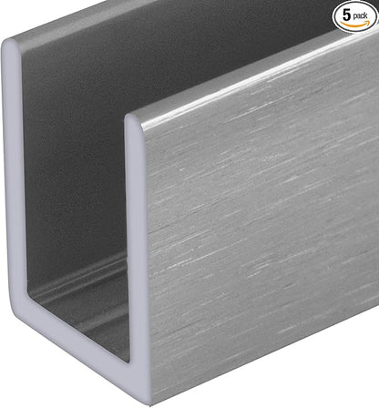 Brixwell SDCD38AB-CCP23-XCP5 Brushed Anodized 3/8" Fixed Panel Shower Door Deep