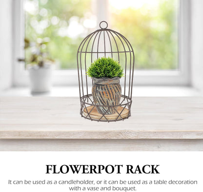 Farmhouse Birdcage Candle Holder Bird Cage Decor Lanterns Decorative Metal Candlestick Vintage Bird Cage Planter Holder Tealight Hanging Birdcage Lantern Flowerpot for Wedding Table Decor