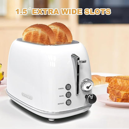 Toaster 2 slice, Retro Stainless Steel Toaster
