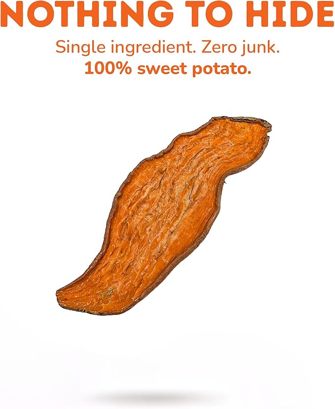 Davie's Sweet Potato Dog Treats - Healthy, Natural, Low Fat Chews Made in USA Only, 0.5 lb. Bag