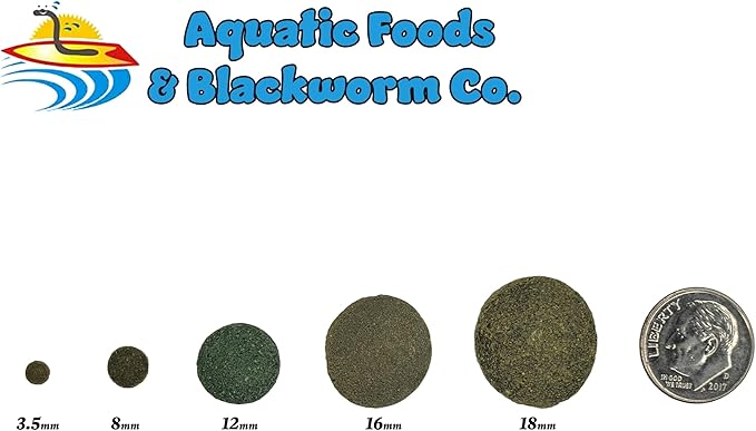 Aquatic Foods Inc. Ultra Multi-Worm 12mm - 1/2" Small Sinking Wafers for Bottom Fish, Shrimp, Snails, Crabs, Crayfish, All Tropical Fish..5-lb Lg Jar