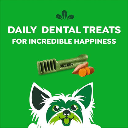 Greenies Teenie Natural Dog Dental Treats, Sweet Potato Flavor, 12 oz. Pouch (43 Treats)