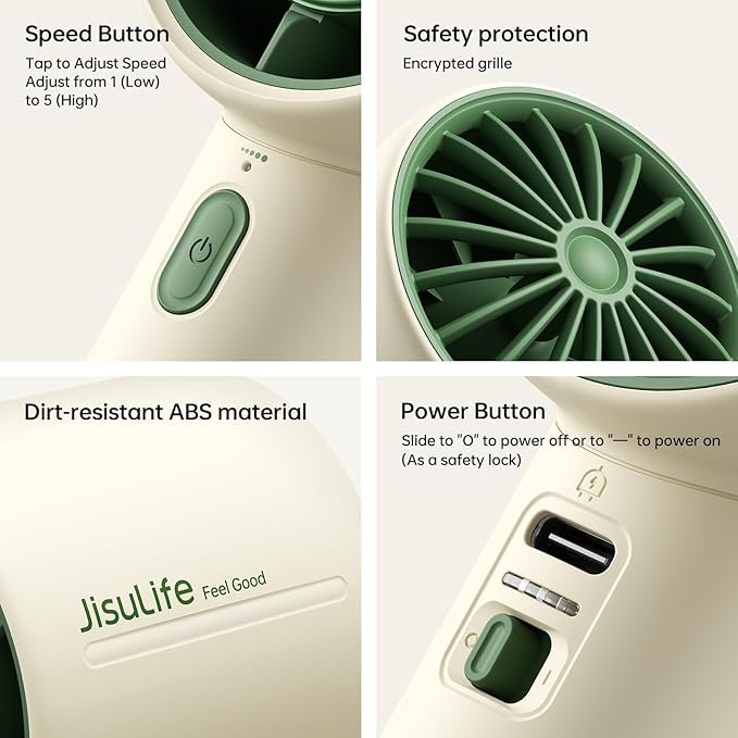 JISULIFE Portable Fan Christmas Gifts, 4000mAh Mini Handheld Fan