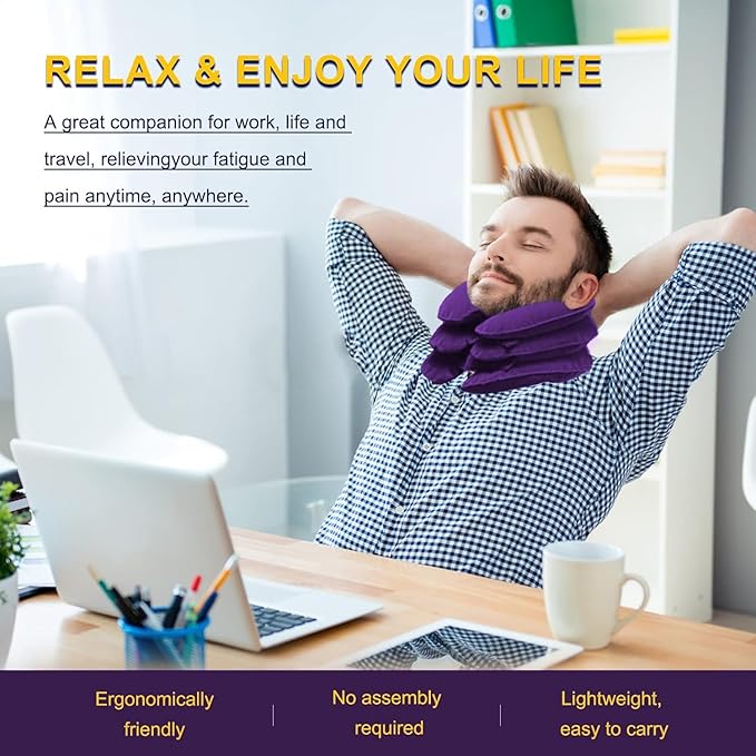 Cervical Traction Device for Neck Pain Relief, Adjustable Inflatable Neck