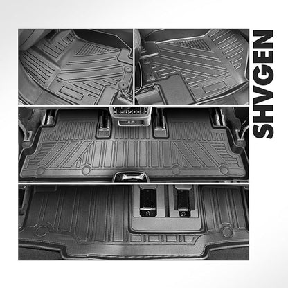 Compatible for 2022-2025 Nissan Pathfinder Floor Mats & Cargo Liner (Only Fit 8-Seater Model) All Weather TPE Floor Mats Also Compatible with Infiniti QX60 7-Seater Accessories