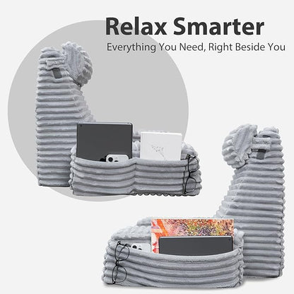 ENITYA Back Pillow for Bed Sitting up, Reading Pillow for Sitting in Bed Adult, Back Support Chair Pillow for Sitting up Reading/Resting/Post Surgery/Watching TV/Gaming,Light Grey