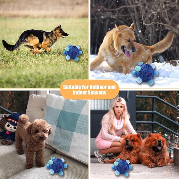 Dog Snuffle Ball-Interactive Puzzle Dog Toys Encourage Natural Foraging Skills Slow Feeder for Training and Stress Relief, Cloth Strip Hiding Food Chew Toys for Any Size Dogs