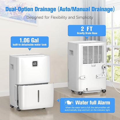 DEVERSE Max 80 Pints Energy Star Dehumidifier
