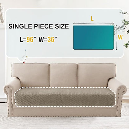 Turquoize Waterproof Couch Cover for Dogs Fuzzy Pet Couch Covers for Sofa Thick Dog Bed Cover Non-Slip Sofa Covers for 3 Cushion Couch Protector Slipcover Pet Friendly (Khaki, 36" x 96")