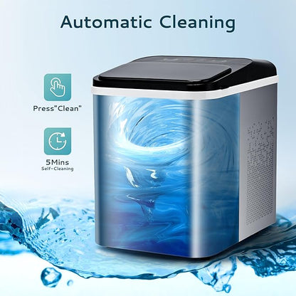 EUHOMY Nugget Ice Maker Countertop, Ready in 8 Mins, Self-Cleaning, 34lbs/24H