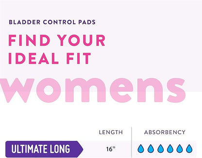 Prevail Ultimate Absorbency Incontinence Bladder Control Pads for Women, Regular Length, 33 Count