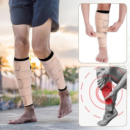 Croknit 3 Pairs Lymphedema Compression Leg Wraps Adjustable Lower Leg Cover up Medical Shin Splint Wrap for Heaviness Fatigue(Black-complexion Leg Wrap)
