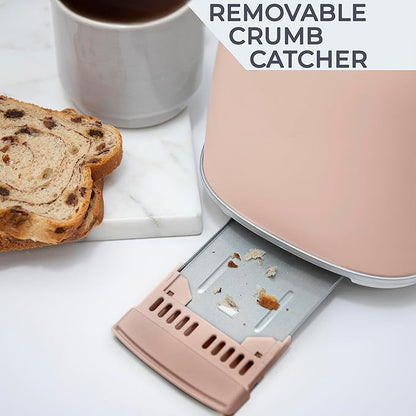 Rae Dunn Retro Rounded Bread Toaster, 2 Slice Stainless Steel Toaster