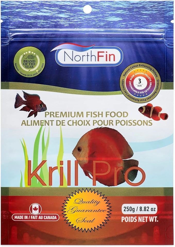 Northfin Fish Food Krill Formula Slow Sinking Pellets (3mm 250g)
