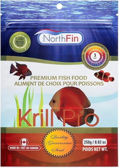 Northfin Fish Food Krill Formula Slow Sinking Pellets (3mm 250g)