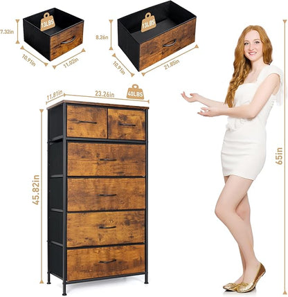 Mifuro Tall Dresser for Bedroom, Vertical Storage Organizer Tower
