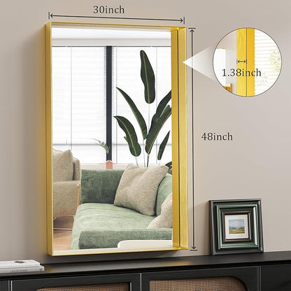 Koonmi 30x48 Inch Metal Framed Bathroom Mirror