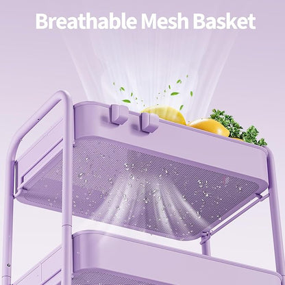 TOOLF 4-Tier Metal Rolling Cart