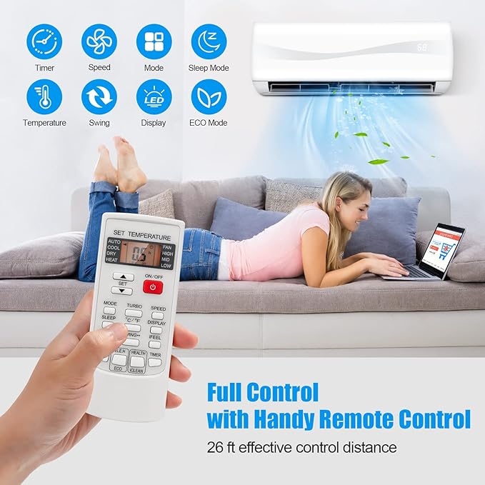 RELAX4LIFE Mini Split Ac/Heating System, 18000 BTU Ductless Mini Split Air