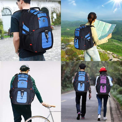 SHRRADOO Extra Large 50L Travel Laptop Backpack with combination lock, College High School Backpack Airline Approved Business Work Bag Fits 17 Inch Computer for Men Women