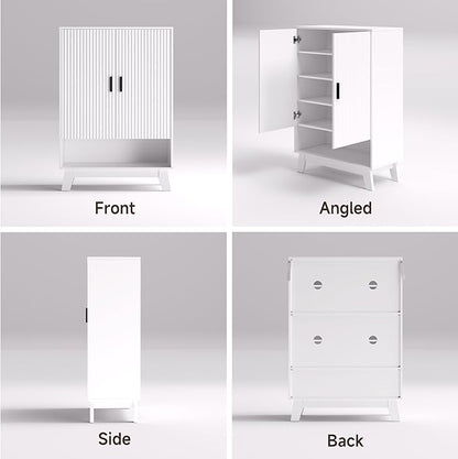 4-Tier Fluted Shoe Cabinet