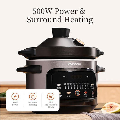 Joydeem 4 Quart Electric Stew Pot, 500W Multi-Functional Cooking Pot