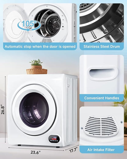 2.65 Cu.Ft Portable Clothes Dryer - 1400W Clothes Dryer