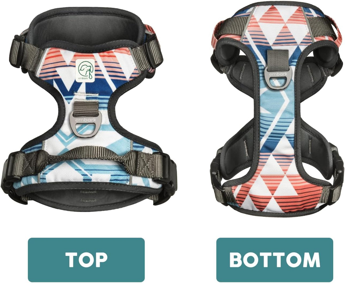 Embark Adventure Dog Harness, Reflective Trim XL Dog Harness for Extra Large Dogs No Pull - Military Grade Nylon, 2 Leash Clips & Gel Lined Handle.