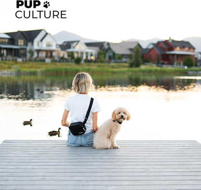 Pup Culture Dog Treat Pouch with Poop Bag Dispenser and Removable Treat Pouch | Cross Body Dog Walking Bag | The Perfect Puppy Training Tool and Even Better Gift