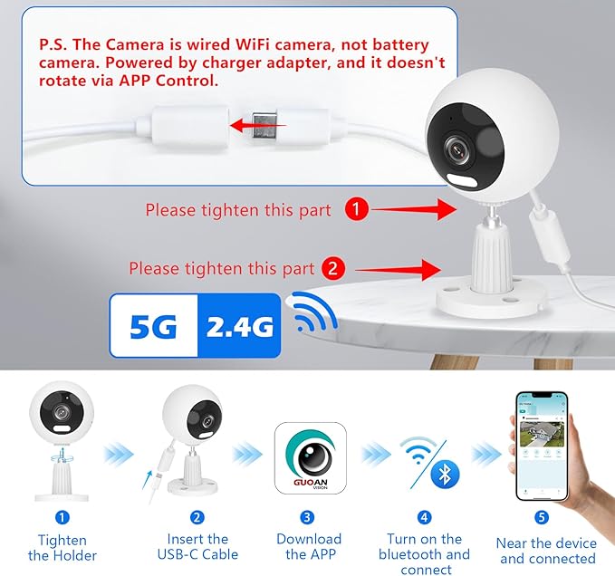 5G/2.4G Indoor/Outdoor Security Camera