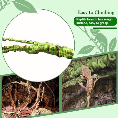 BNOSDM Reptile Jungle Vines Flexible Bend-A-Branch, 3.6Ft Reptile Climbing Branches, Chameleon Flexible Vine Decor,Terrarium Plants Decoration Accessories for Lizard Gecko Frog Snake