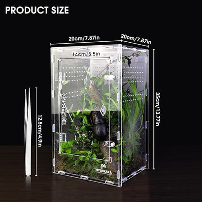 Acrylic Jumping Spider Enclosure - Insect Terrarium for Spiders, Mantises, Tarantulas & Frogs