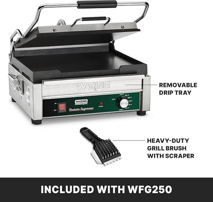 Waring Commercial WFG250 Tostato Supremo® Large Flat Toasting Grill, 5-15 Phase