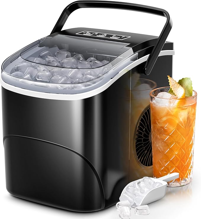 Ice Makers Countertop, 9 Cubes in 6 Mins, Portable Ice Maker Machine