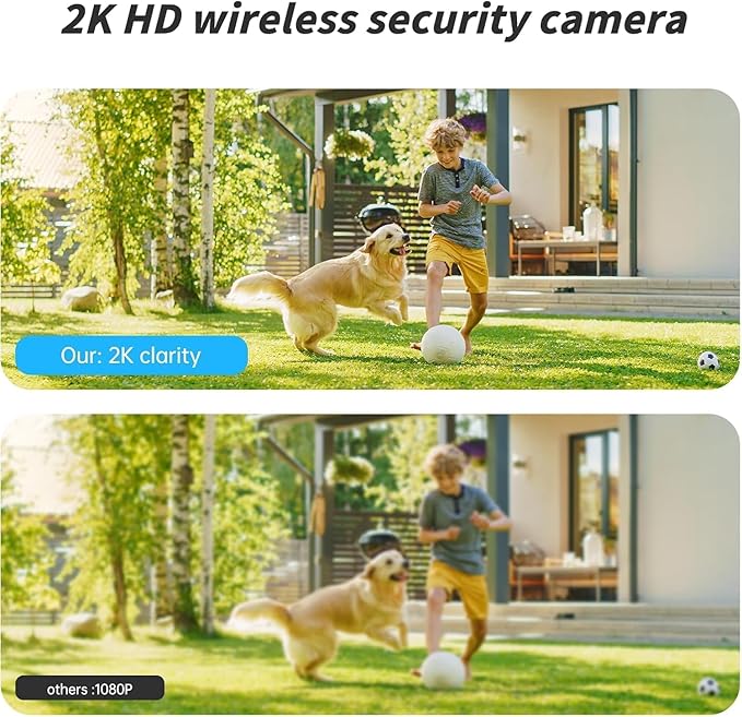 Security Cameras Wireless Outdoor, 2K Battery Powered WiFi Camera