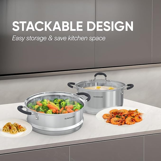 SUNHOUSE - 3.1 Quart Steamer Pots