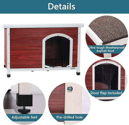 Petsfit 40.8 X 26 X 27.6 Inches Wooden Dog Houses, Dog House Outdoor