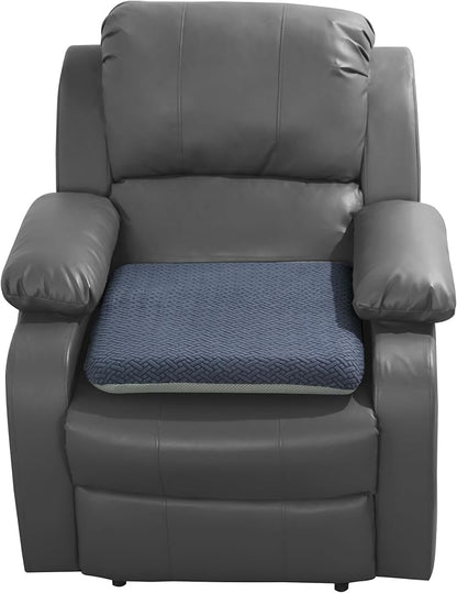 HOMBYS Tufted Furry Recliner Seat Cushion for Elderly Foam Curved Edge Large Square Seat Cushion for Recliner Chair, Floor Pillow, Office Chair, Car, No Pressure on Thighs(Grey, 20 * 18 * 3in)