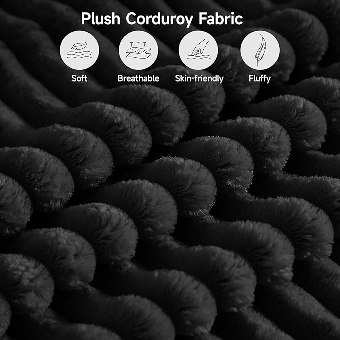 ONBRILL 110" Modular Sectional Sofa,L Shaped Couch 4 Seater with Sleeper Chaise, Sectional Couch with Deep Seat,Upholstered Corduroy Cloud Couches for Living Room,Bedroom,No Assembly Required,Black