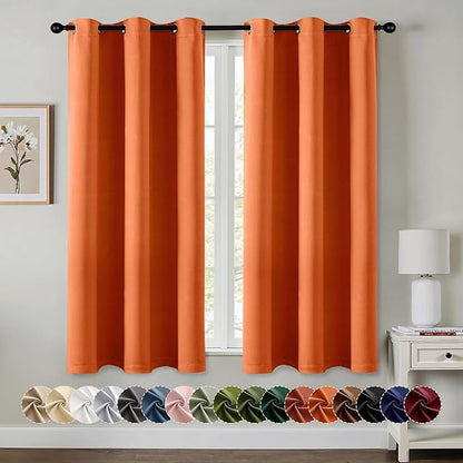 MIULEE Orange Blackout Curtains