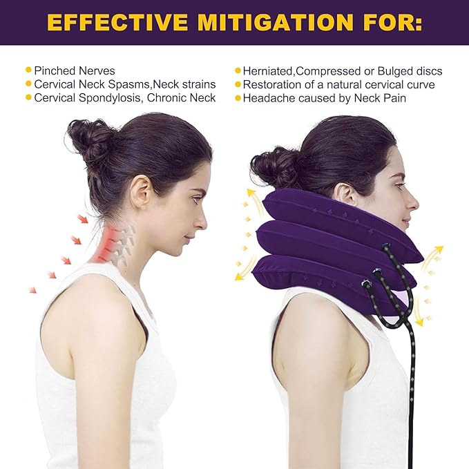 Cervical Traction Device for Neck Pain Relief, Adjustable Inflatable Neck