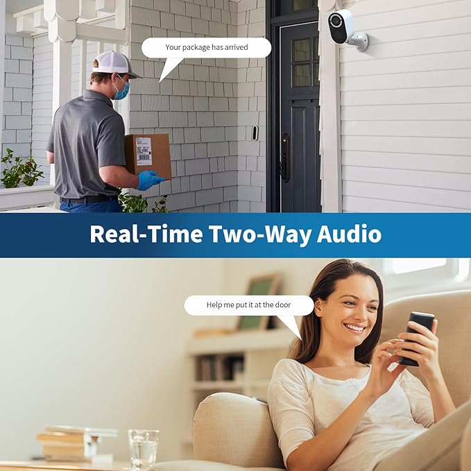 Security Cameras Wireless Outdoor, 2K Battery Powered WiFi Camera