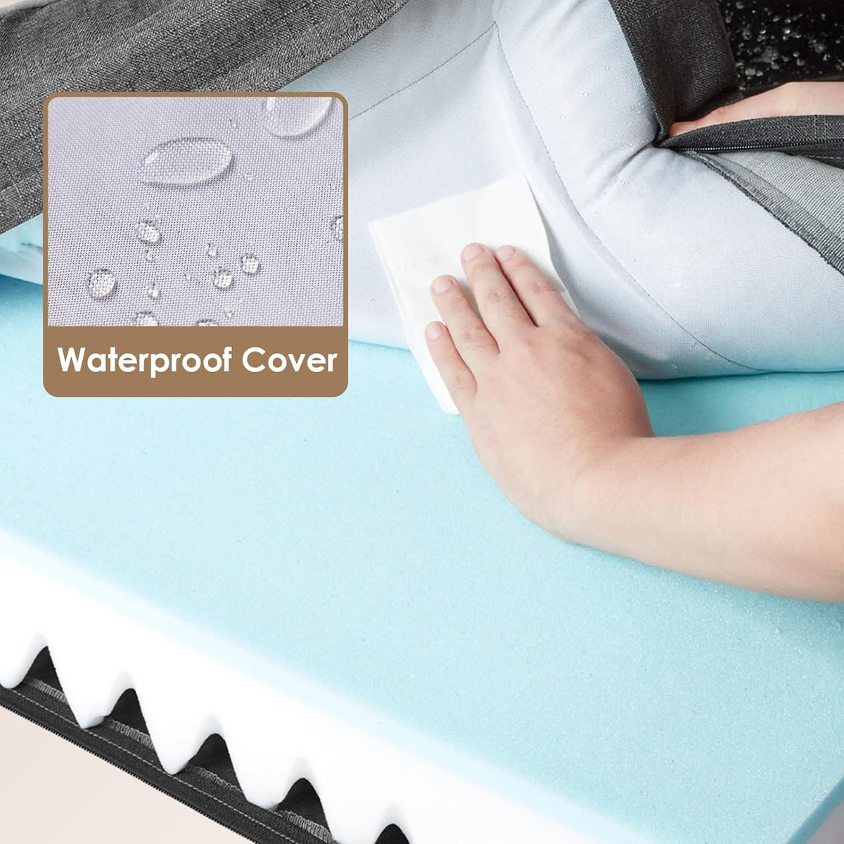 EHEYCIGA Orthopedic Dog Beds for Large Dogs, Waterproof Memory Foam Large Pet Bed with Sides, Non-Slip Bottom and Egg-Crate Foam Dog Couch Bed with Washable Removable Cover, Dark Grey