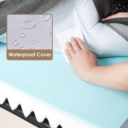 EHEYCIGA Orthopedic Dog Bed for Medium Dogs, Waterproof Memory Foam Medium Pet Beds with Sides, Non-Slip Bottom and Egg-Crate Foam Dog Couch Bed with Washable Removable Cover, Dark Grey