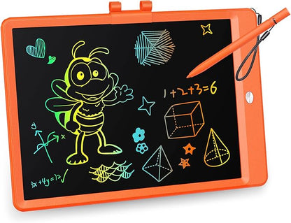 KOKODI LCD Writing Tablet, 10 Inch Colorful Doodle Board Drawing Tablet, Erasable Reusable Electronic Drawing Pads, Educational and Learning Toy for 3-6 Years Old Boy and Girls