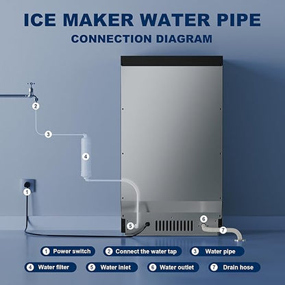 Ice Maker Countertop with Handle, 88lbs Per Day, Auto-Cleaning, Portable Sonic