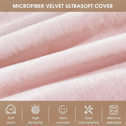 Bean Bag Chairs for Adults - Memory Foam Furniture BeanBag Chair - Kids/Teens Sofa with Soft Micro Fiber Cover - Round Fluffy Couch for Living Room Bedroom College Dorm - 4 ft, Pink