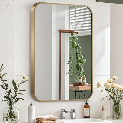 Gold Mirror, 24x36 Inch Framed Rectangle Mirror